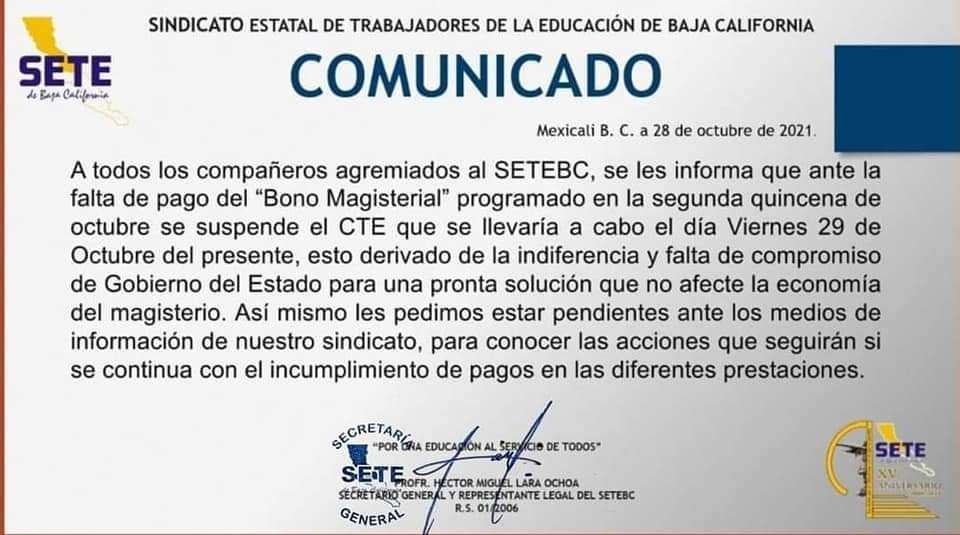 Paro de labores magisterio 