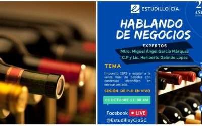 Invitan a charla virtual sobre «Impuesto al IEPS en bebidas alcohólicas»