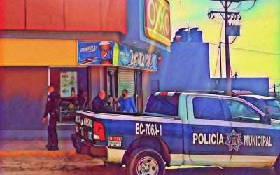 Capturan municipales a asaltantes de Oxxo