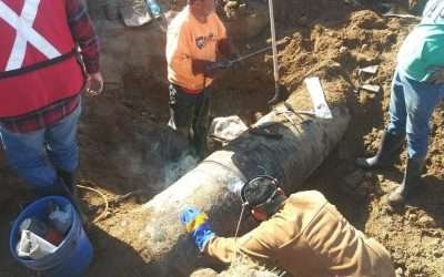 Repara CESPE fuga de agua en acueducto La Mision