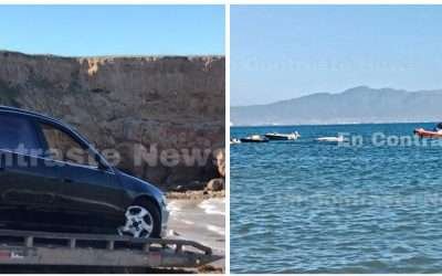 Muere mujer al caer al mar en automóvil
