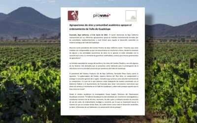 Respalda Provino ordenamiento del Valle de Guadalupe