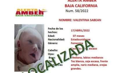 Localizó FGE a bebé estadounidense buscada con Alerta Amber