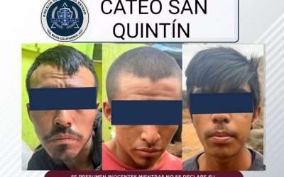 Ejecuta FGE cateos en San Quintín; hay detenidos y droga asegurada