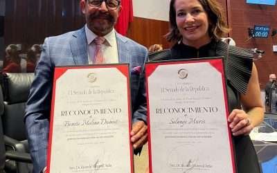 Reconocen a chefs Benito Molina y Solange Muris en Senado de la República