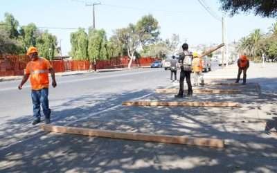 Delimitan parque de la Colonia Obrera por trabajos de demolición