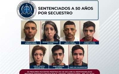 Logra FGE 50 años de prisión para banda de secuestradores