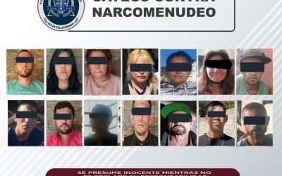 Aseguró FGE a 14 narcomenudistas y drogas, durante cateos simultáneos en Ensenada