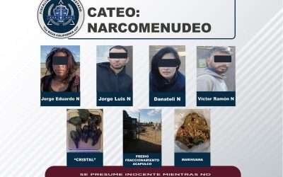Asegura FGE yonke en Ensenada; detienen a narcomenudistas e incautan drogas