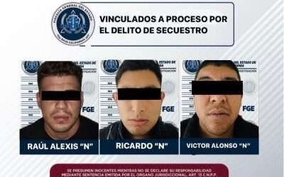 Obtuvo FGE vinculación a proceso contra tres secuestradores