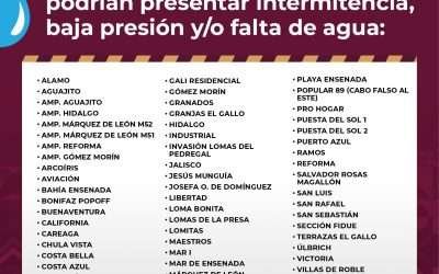 Suspenden agua en 69 colonias de Ensenada