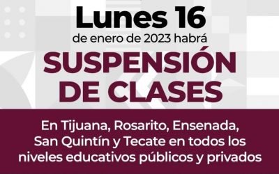 Suspenden clases en cinco municipios de BC por lluvias
