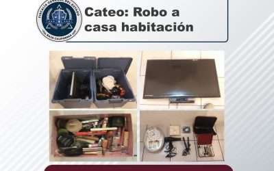 Aseguró FGE artículos robados tras cateo en Punta Banda