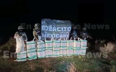 Incautan SEDENA y Guardia Nacional casi media tonelada de metanfetamina cerca de puesto militar