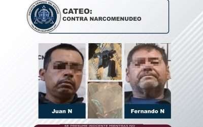 Tras cateo, capturó FGE a dos narcomenudistas armados
