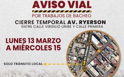 Cerrarán temporalmente tramo de Avenida Ryerson