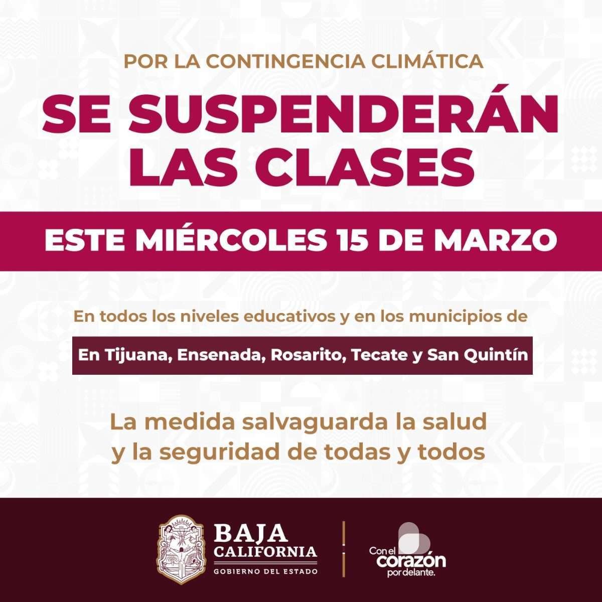 suspensión de clases BC