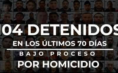 Capturan agentes de la FGE a 104 homicidas en 70 días