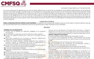 Emite CMFSQ convocatoria para selección de jueces calificadores