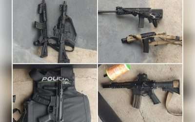 Incauta FGR arsenal, equipo táctico y matanfetamina tras detención de la Fuerza Estatal