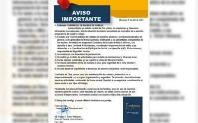 Alerta por amenaza de tiroteo en escuela Fray Junipero Serra