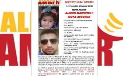 Activó FGE Alerta Amber por niña sustraída en Ensenada