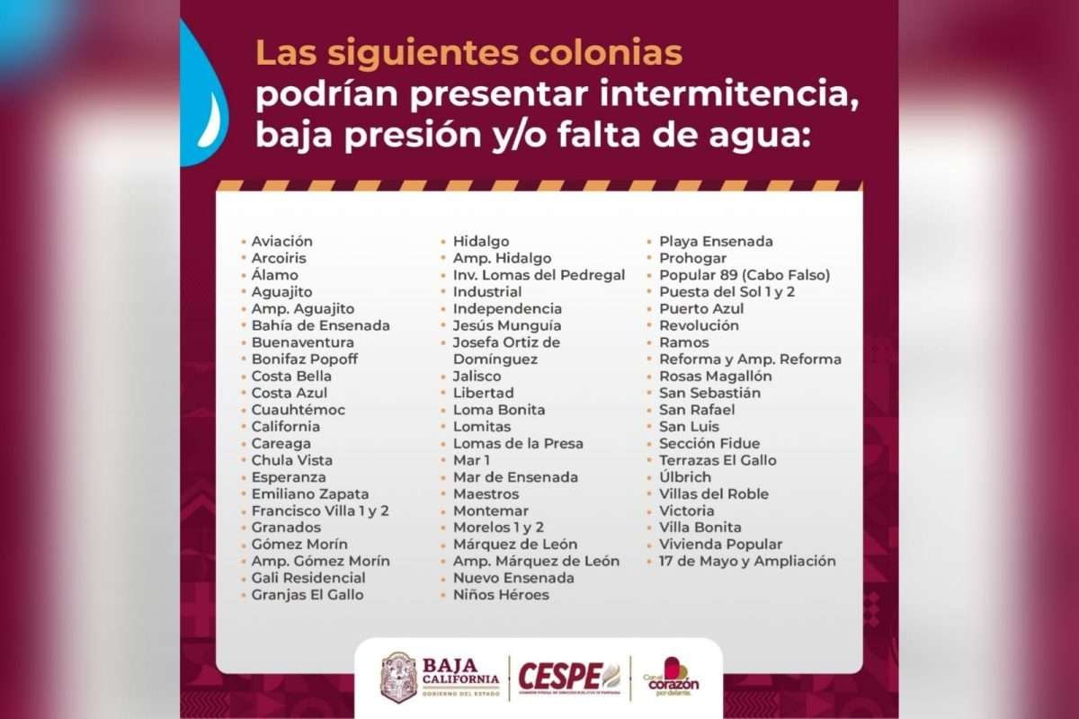 suspensión agua ensenada