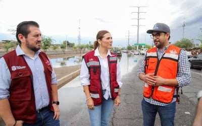 Atienden Gobiernos apagón y afectaciones en Mexicali tras tormenta