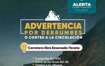 Reportan derrumbes e incomunicación en tramos carreteros de Ensenada