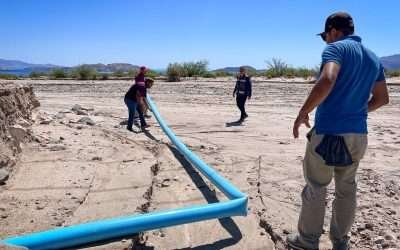 Repone CESPE tubería dañada por Hilary en Bahía de Los Ángeles