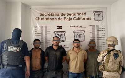 Confirma Secretaría de Seguridad detenidos y aseguramiento de armas y drogas tras enfrentamiento en Maneadero