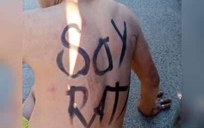 Linchan a roba carros en Piedras Negras; ¨Soy Rata¨, le escribieron en la espalda