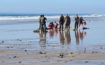 Rescataron Bomberos de Tijuana a 9 migrantes en intento de cruce a EU