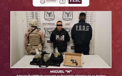 Captura FESC y SEDENA a extranjero armado y con más de 6 kilos de droga