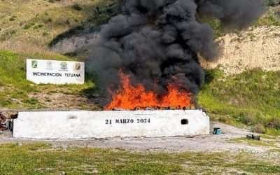 Incinera FGR más de dos toneladas de droga incautada en Baja California