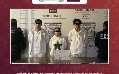 Tras persecución, captura FESC a estudiantes en poder de arma de fuego
