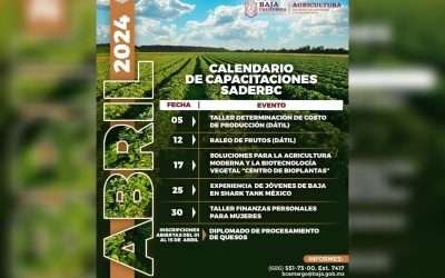 Presenta SADER calendario de capacitaciones en abril, para el sector agropecuario