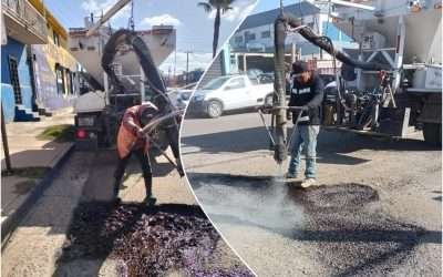 Aplica Gobierno Municipal plan de bacheo emergente en diversos puntos de la ciudad
