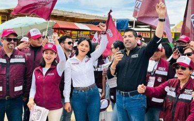 Lleva Claudia Moreno mensaje de Sheinbaum a comerciantes del tianguis de Pórticos