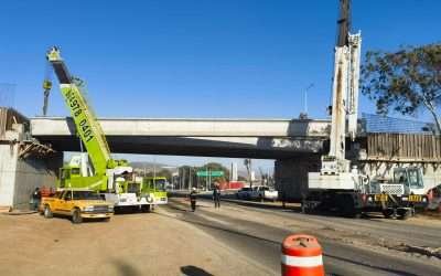 Concluyó SIDURT montaje de trabes en nuevo puente del nodo vial El Sauzal