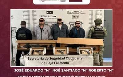Captura FESC a tres hombres armados en Playas de Rosarito