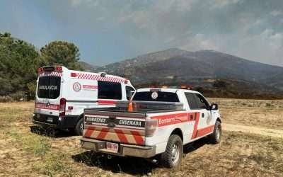 Rescatan a 6 personas en riesgo por incendio en Valle de Guadalupe