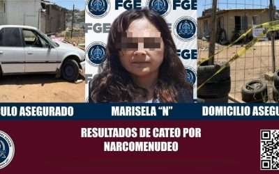 Recupera FGE auto robado, asegura droga y detiene a mujer tras cateo en El Sauzal