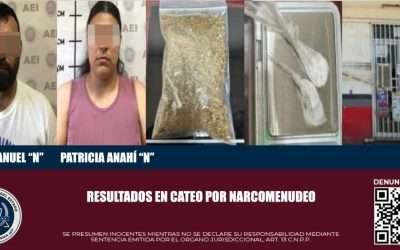 Cae pareja narcomenudista tras cateo de la FGE