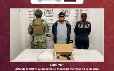 Captura FESC y SEDENA a sujeto armado y con 4 Kg. de metanfetamina en Ensenada