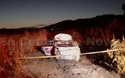 Localizan cadáver en auto incendiado en El Porvenir