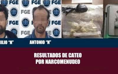 Detiene FGE a dos narcomenudistas tras cateo en Montemar