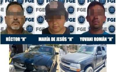 Capturaron agentes de la FGE a tres roba carros; Recuperaron cuatro autos