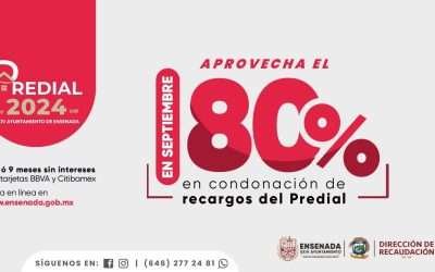Aprovecha en septiembre descuentos del 80% en recargos de predial