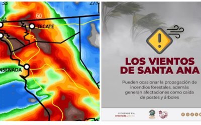 Reitera Protección Civil recomendaciones ante pronóstico de vientos Santa Ana en Ensenada